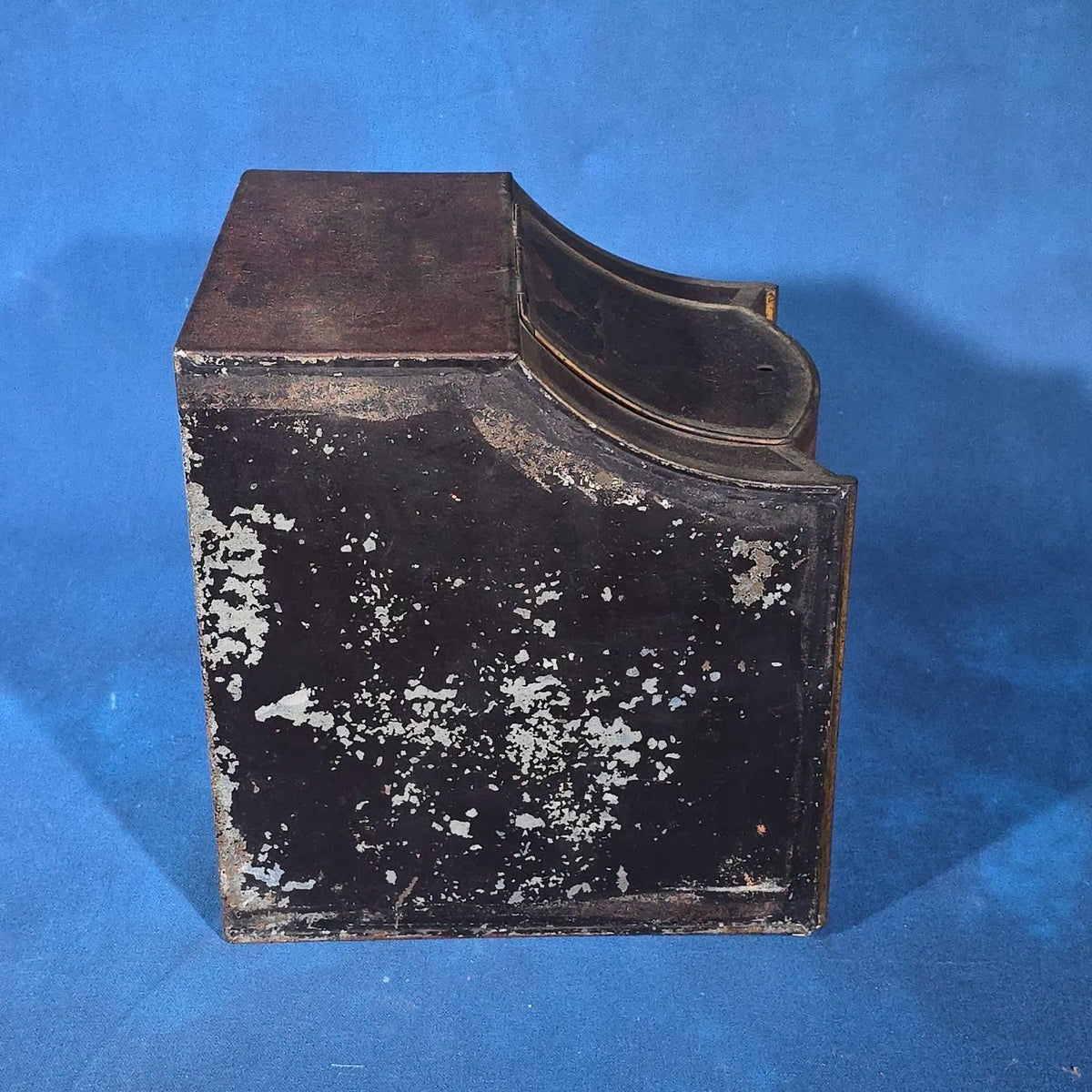 Antique Tin Lithograph General Store Cream of Tartar Bin with Child Portrait Medallion