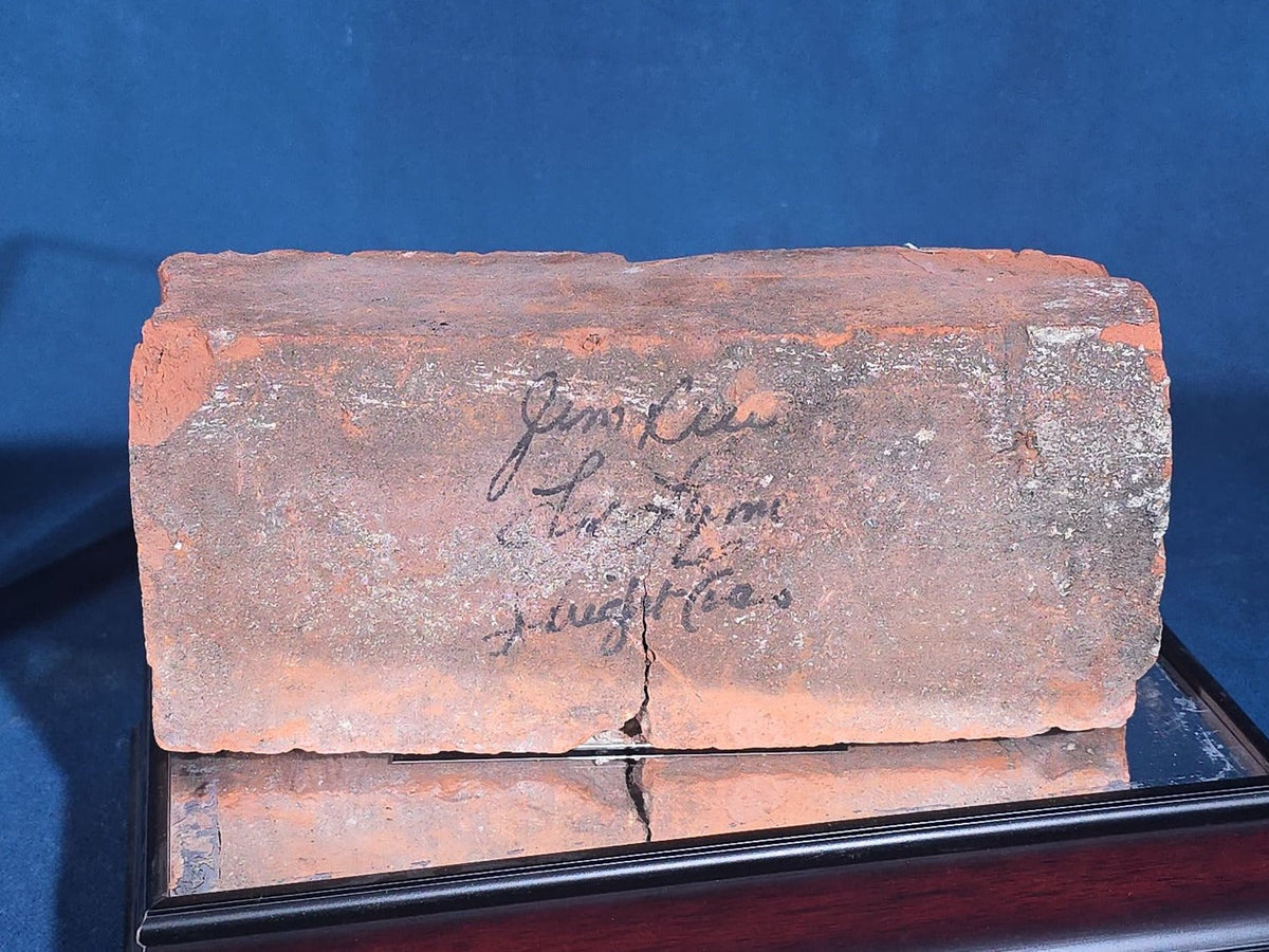 Vintage Fenway Park Brick Signed by Jim Rice, Fred Lynn, and Dwight Evans with PSA/DNA Letter of Authenticity, in Display Case