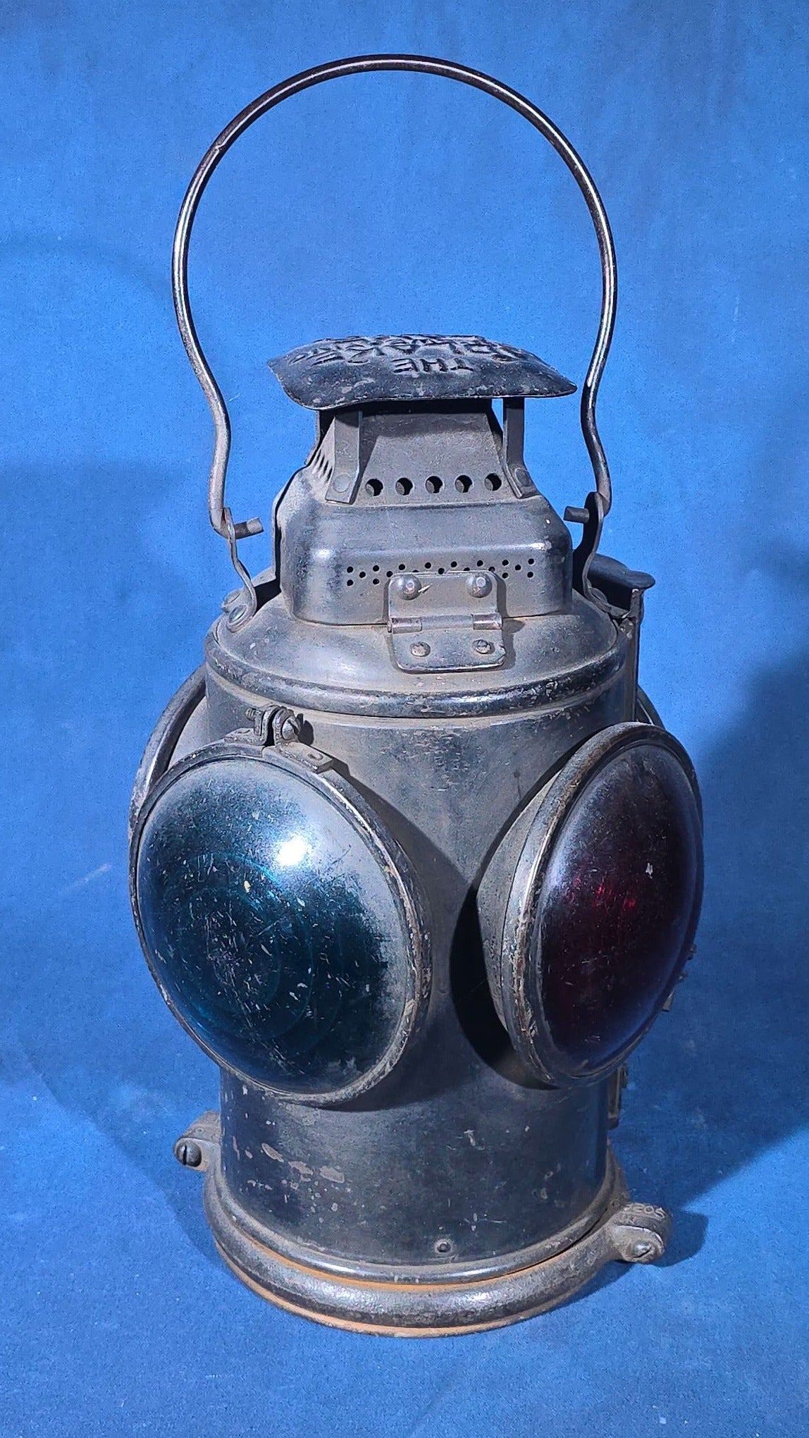 Antique Adlake Non-Sweating Four-Lens Railroad Marker Lamp with Central Vermont Railway Provenance Letter from Engineer Harry E. Frost, Palmer, Massachusetts to Brattleboro, Vermont Route, 1926-1969