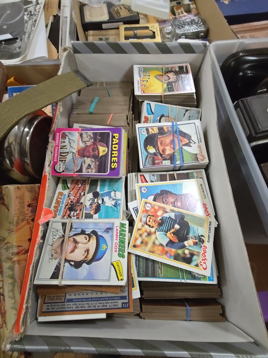 box lot of baseball cards