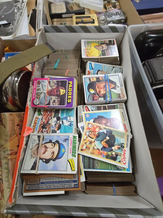 box lot of baseball cards