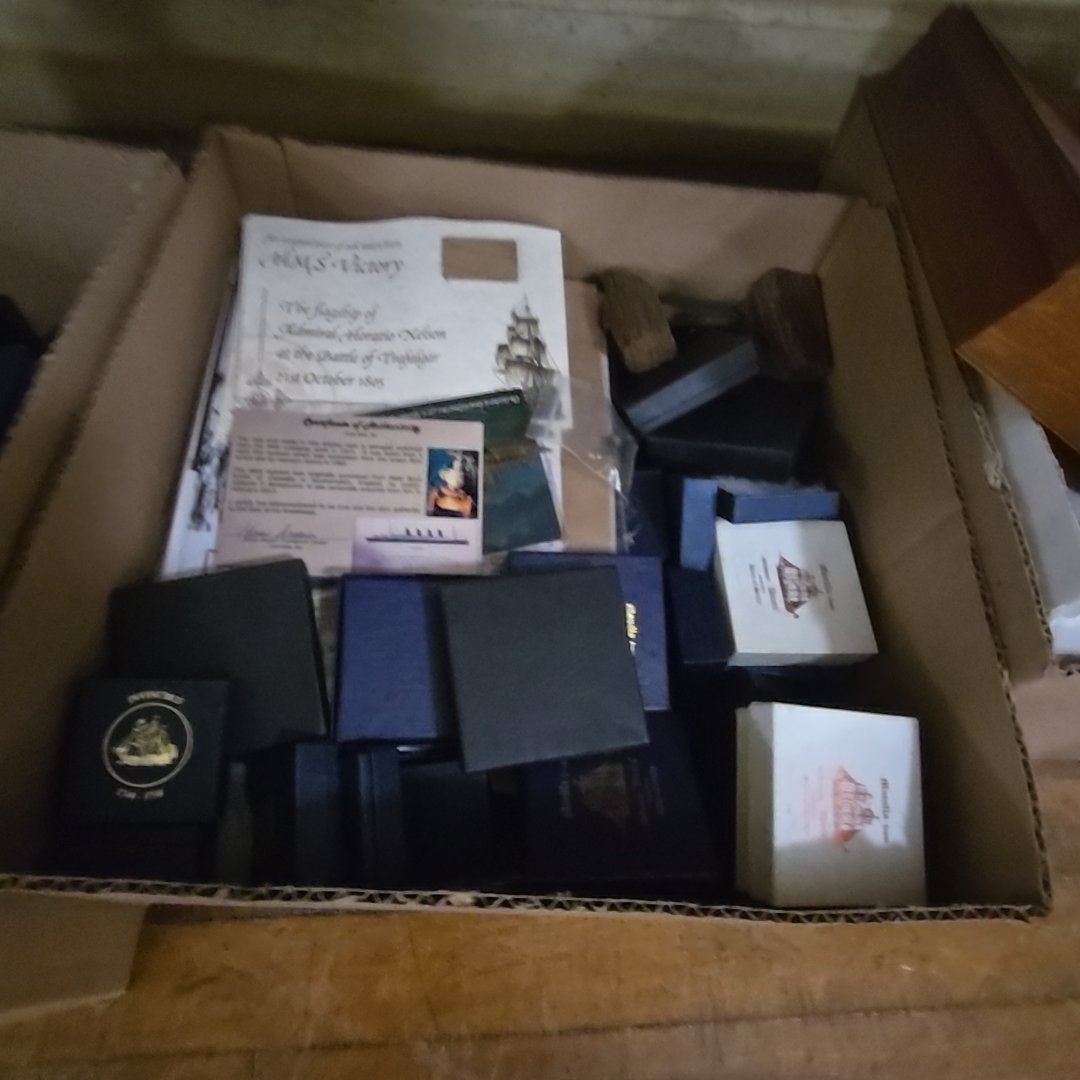 box lot of commemorative Naval material