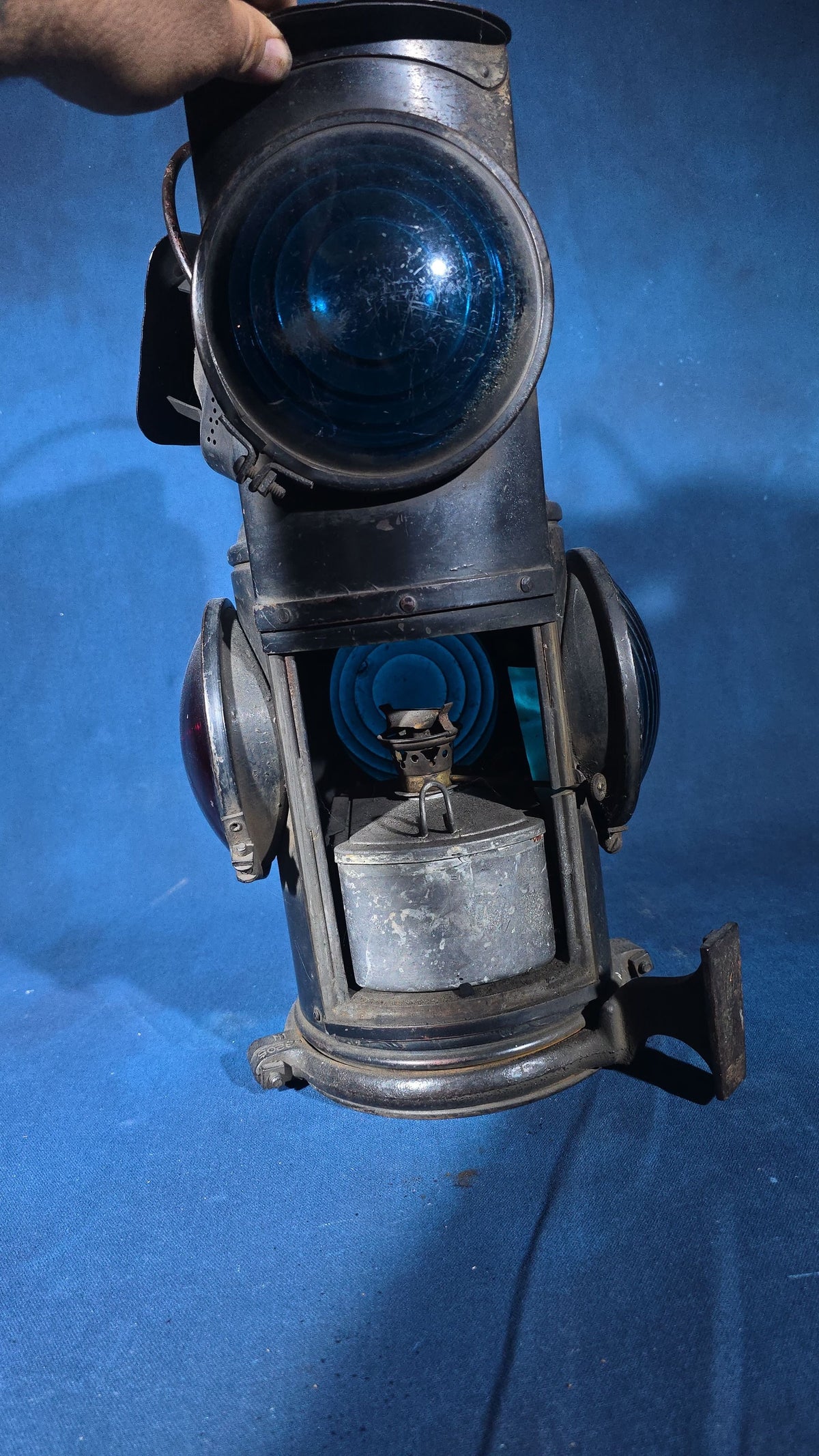 Antique Adlake Non-Sweating Four-Lens Railroad Marker Lamp with Central Vermont Railway Provenance Letter from Engineer Harry E. Frost, Palmer, Massachusetts to Brattleboro, Vermont Route, 1926-1969