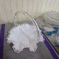 Lot 051 - White and Clear Art Glass Basket
