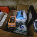 Lot 215 - Box Lot with Glass Carriage and Other Items