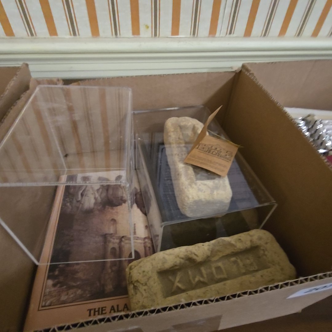 box lot with reproduction Alamo bricks