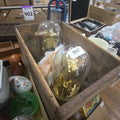 Lot 047 - Wooden Crate with Two Anniversary Clocks