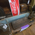 Lot 088 - Vintage Blue Shelf with Cast Iron Brackets