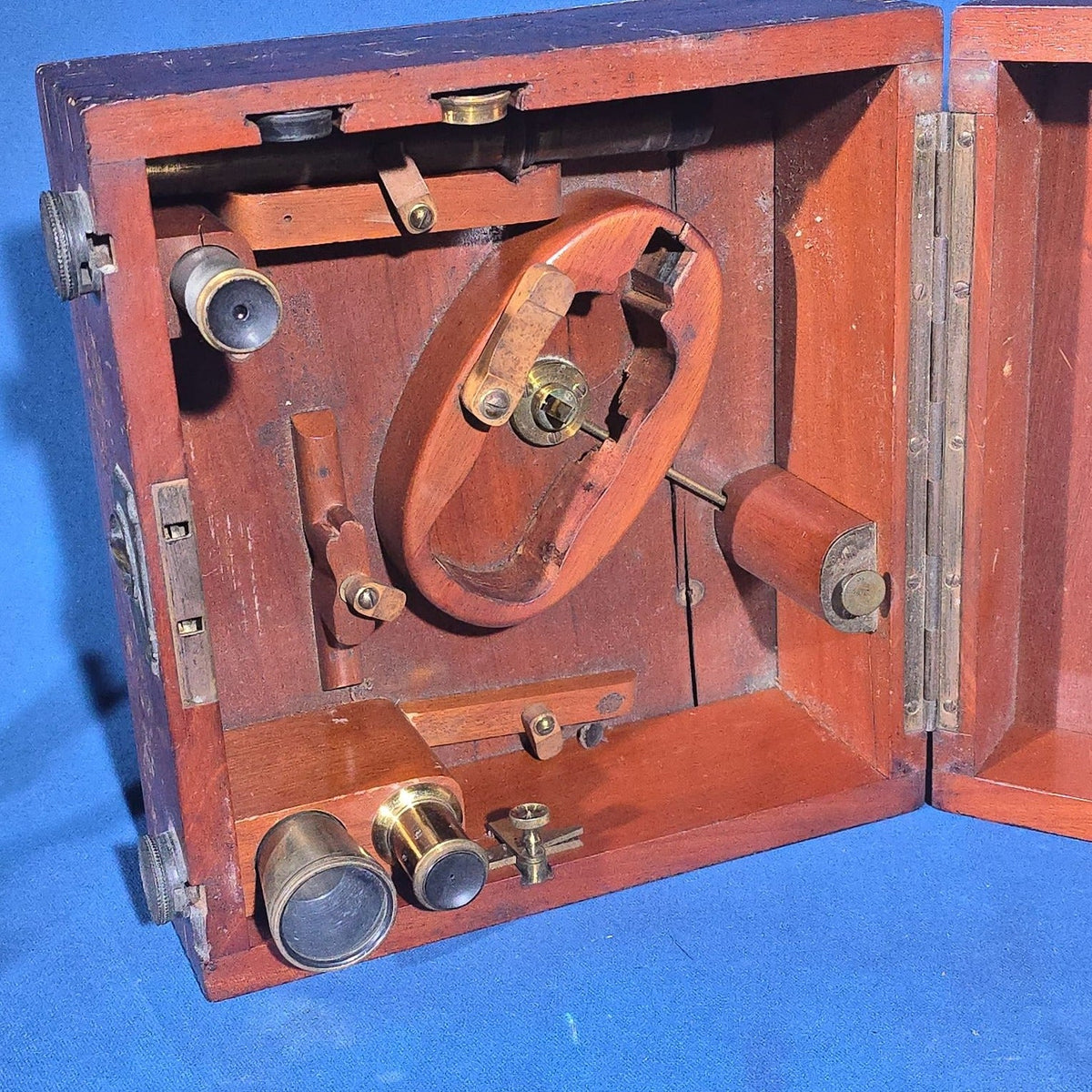 Antique Maritime Sextant No. 5706, Manufactured by Heath & Co. Ltd., Crayford, London, Engraved "Humphrey Matthews. R.N.," in Mahogany Case with 1916 National Physical Laboratory Certificate