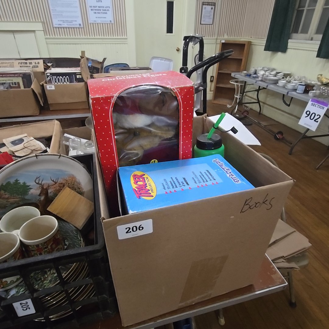 box lot with modern toys