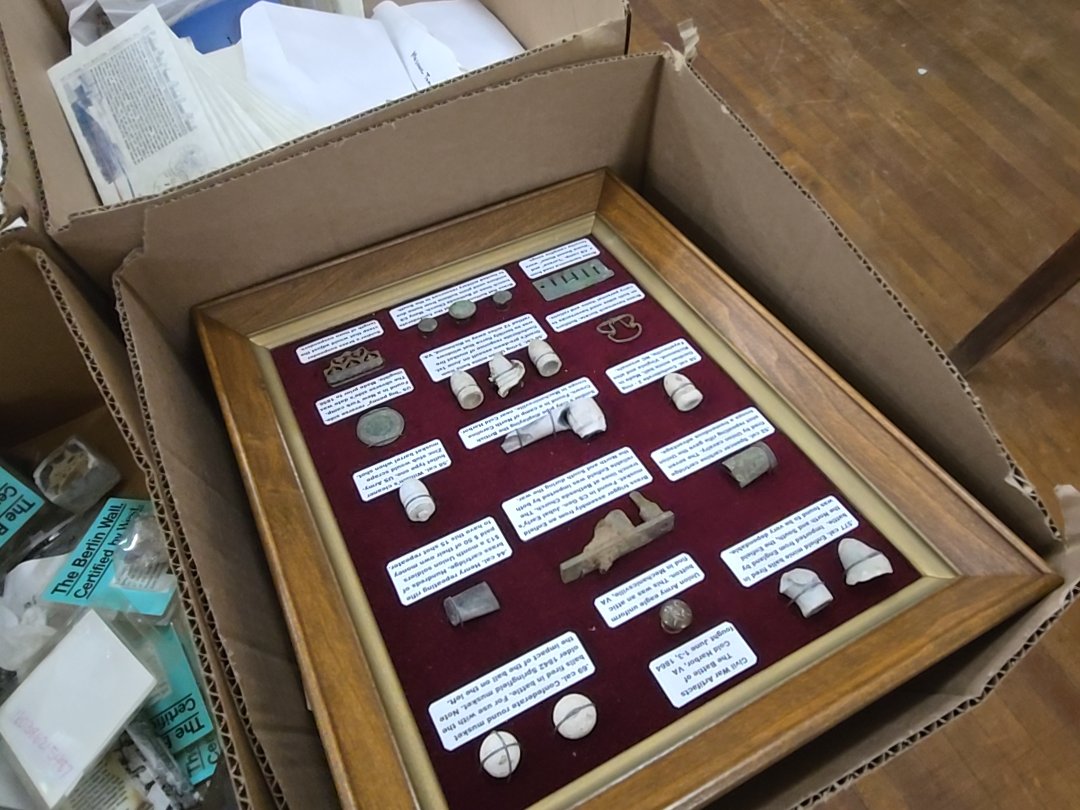 box lot of Civil War material and ephemera including bullets