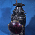 Lot 026 - Antique Pennsylvania Railroad Non-Sweating Adlake Railroad Lamp with Red Lens, Manufactured by Adlake, Chicago, Illinois
