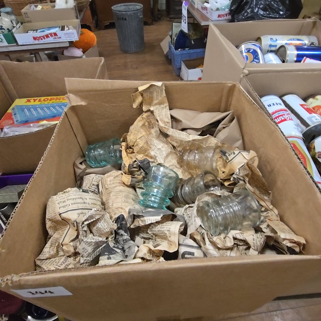 box lot of wrapped insulators