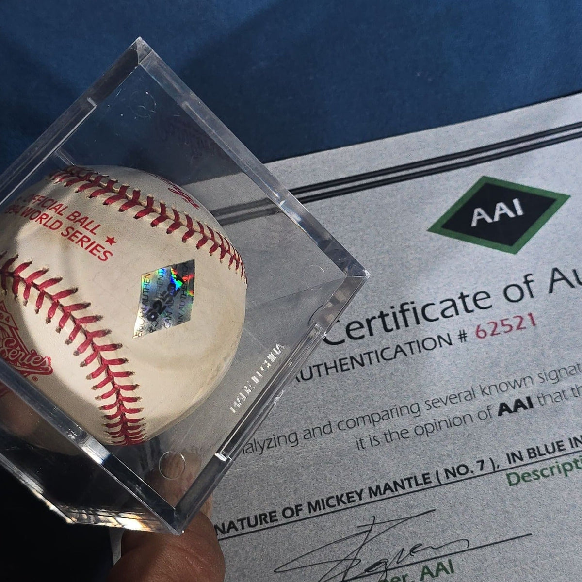 Vintage Mickey Mantle "No. 7" Signed 1994 World Series Rawlings Baseball with Two Certificates of Authenticity