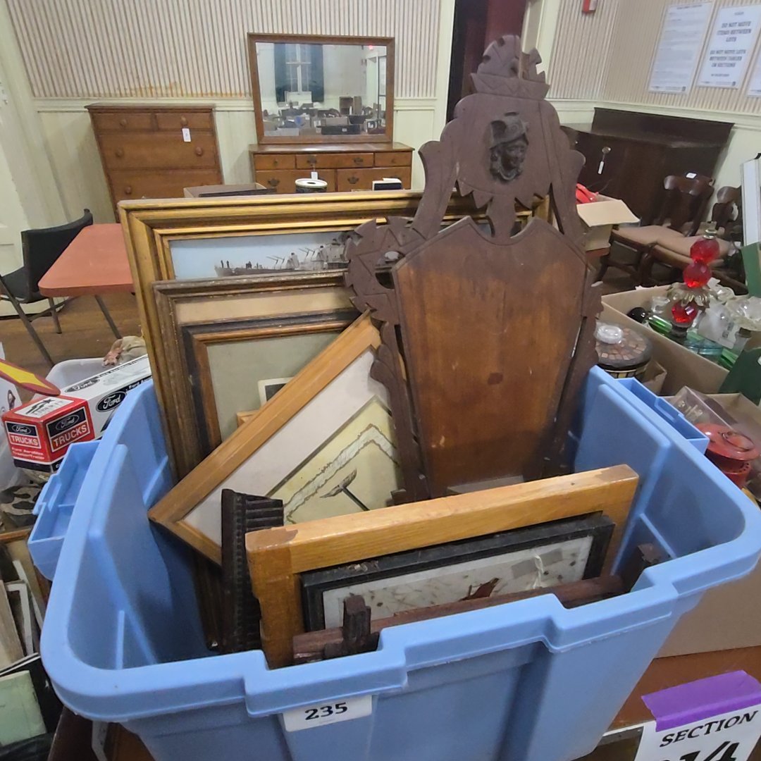box lot of frames