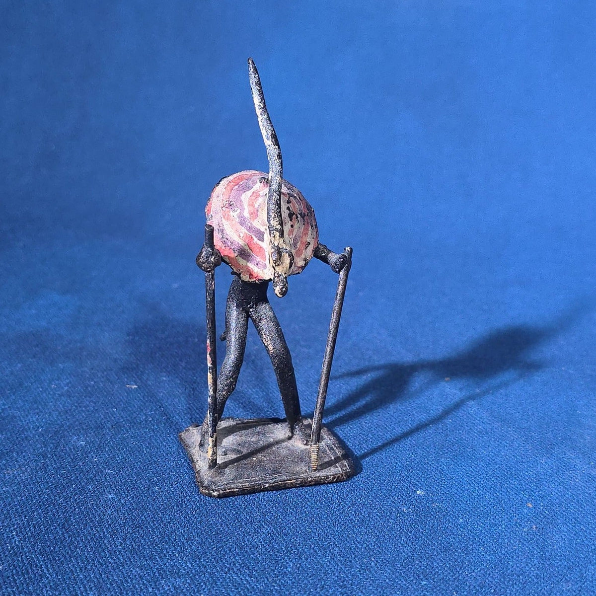 Grouping of 24 Vintage West African Iron Figurines with Painted Details and Provenance Note