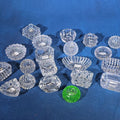 Lot 135 - Grouping of 20 Antique and Vintage Pressed and Cut Glass Salt Cellars Including Uranium Glass Salt Cellar