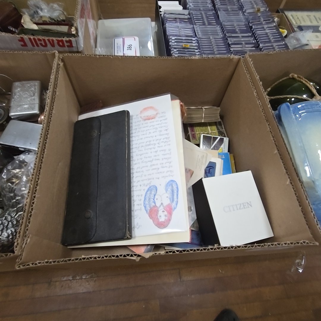 box lot of ephemera including Blaze star letter and Battlestar Galactica cards