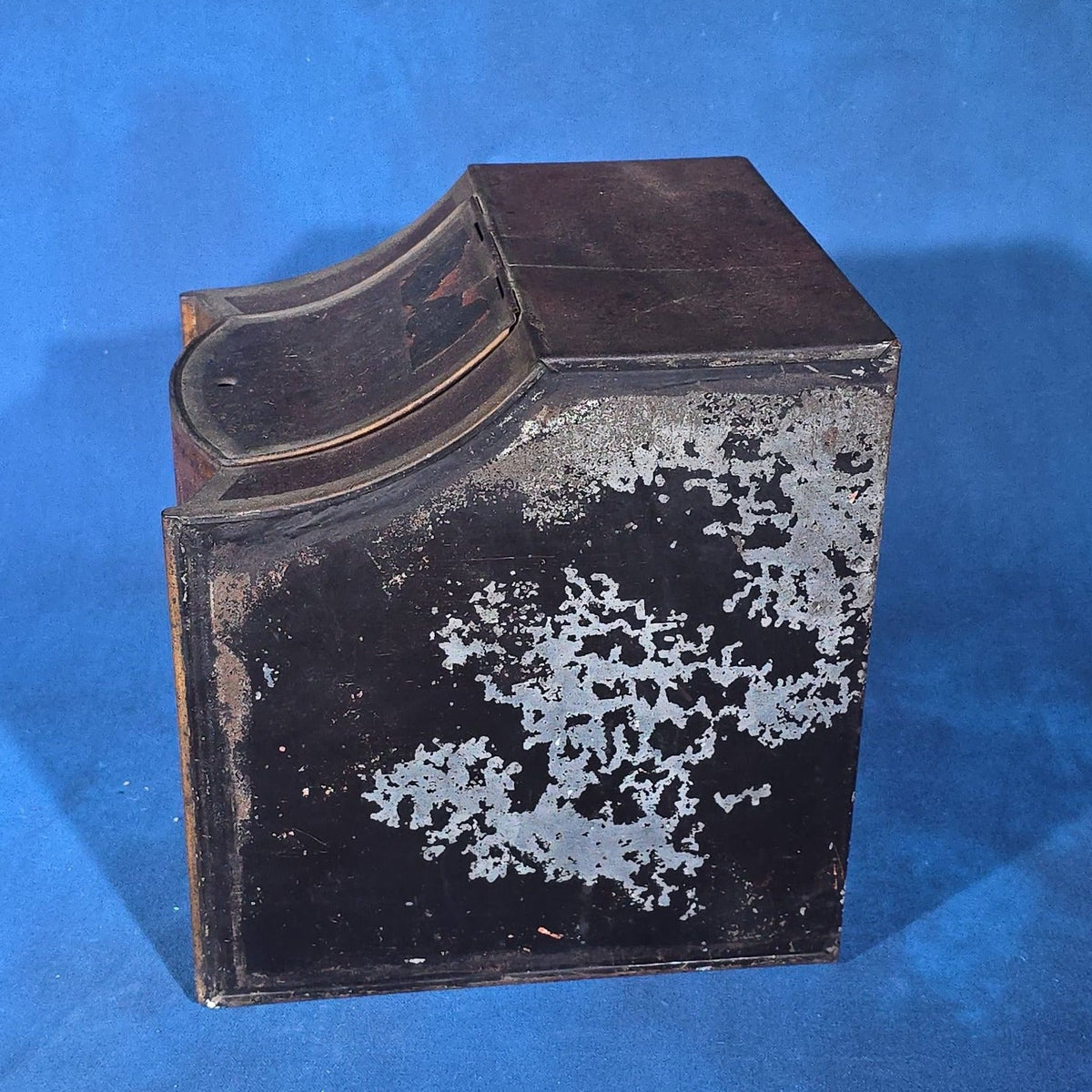 Antique Tin Lithograph General Store Cream of Tartar Bin with Child Portrait Medallion