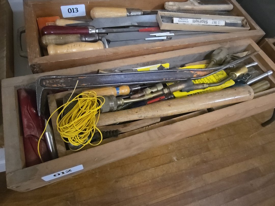 Workshop toolbox grouping with hammers crowbars drivers and more