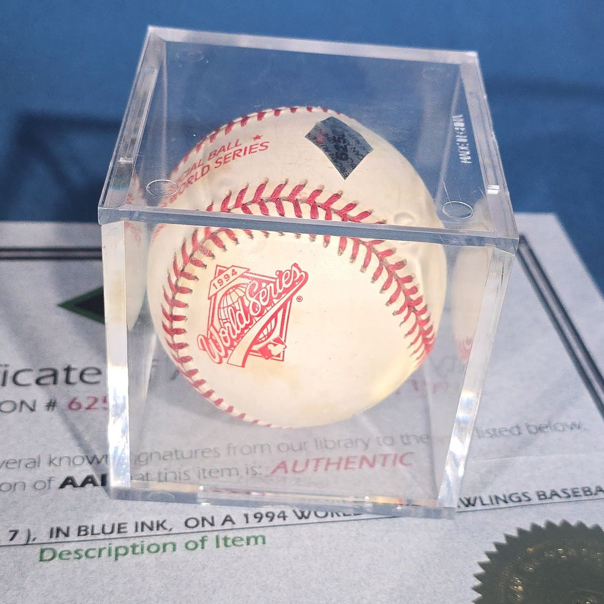 Vintage Mickey Mantle "No. 7" Signed 1994 World Series Rawlings Baseball with Two Certificates of Authenticity