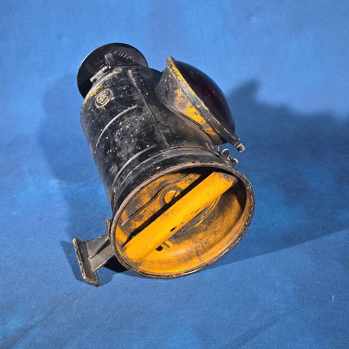 Antique Pennsylvania Railroad Non-Sweating Adlake Railroad Lamp with Red Lens, Manufactured by Adlake, Chicago, Illinois