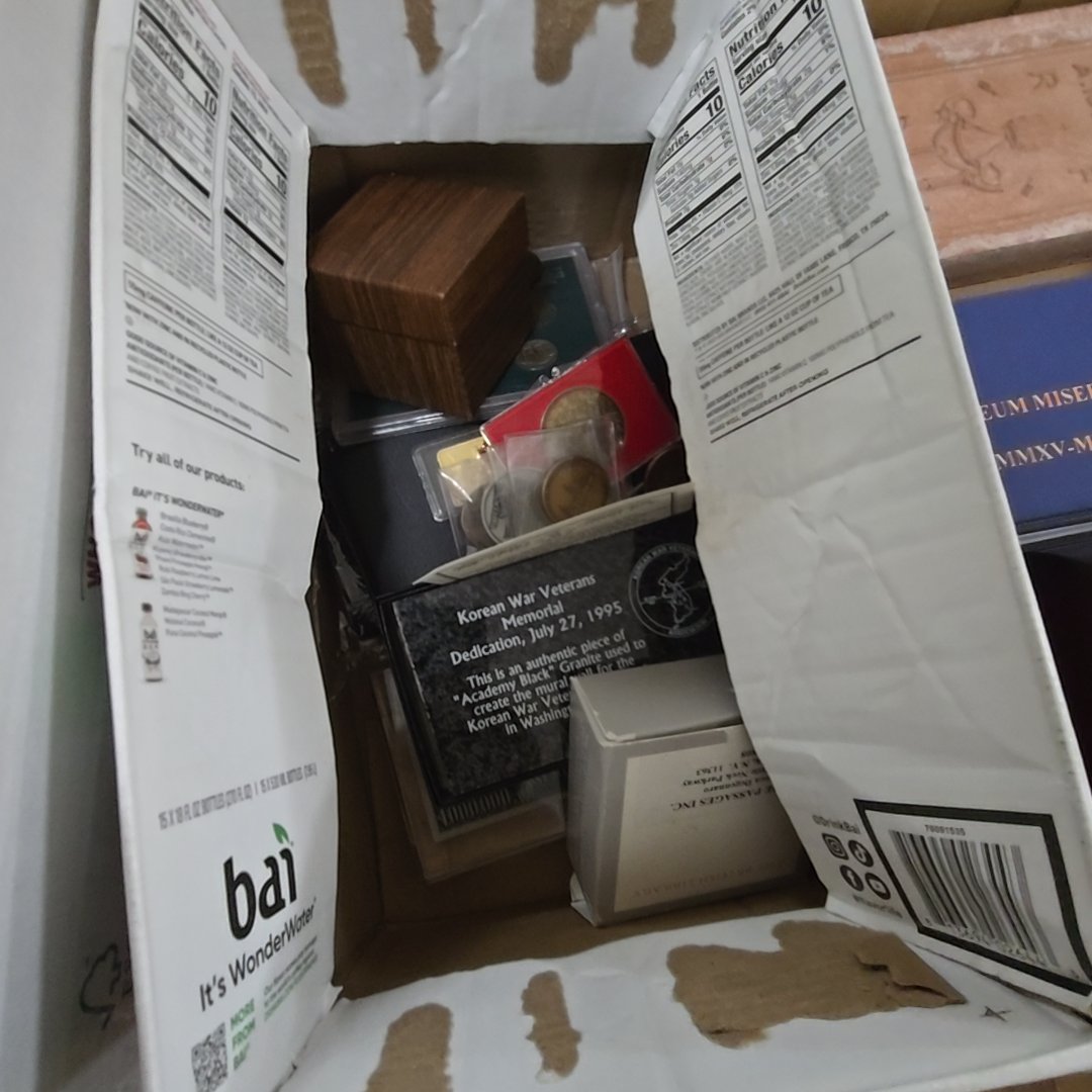 Box lot of commemorative coins and more