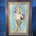 Lot 197 - Antique Framed Chromolithograph Print, "Mother's Boy," Advertising Mother's Oats / Quaker Oats, Child with Leopard Skin, 18-1/4" W x 27-1/4" H