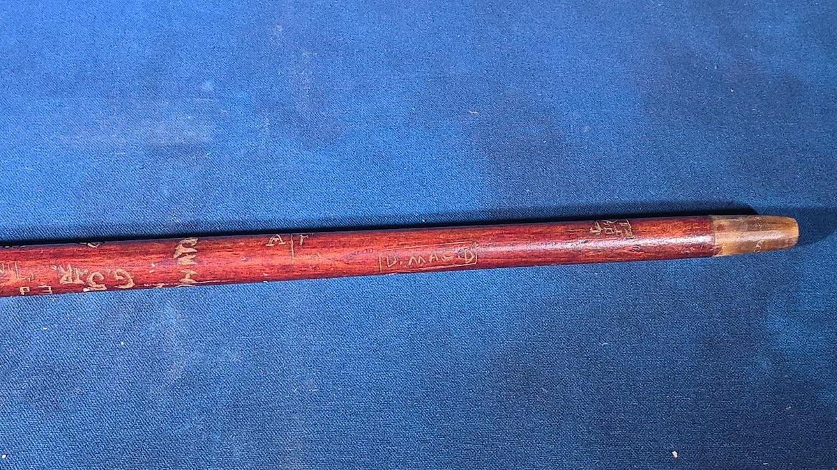 Antique Hand-Carved Fraternal Walking Stick with Carved Figural Native American Bust Handle, Named to R. Frothingham