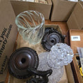 Lot 094 - Box Lot of Glass and Stands