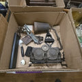 Lot 220 - Box Lot with Various Metal Items Including Inkwell and Match Safes
