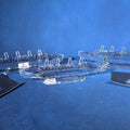 Lot 134 - Trio of Vintage Waterford Crystal Lead Crystal Steamship Figures, Made in Ireland, with Original Boxes, 11-1/4" L each