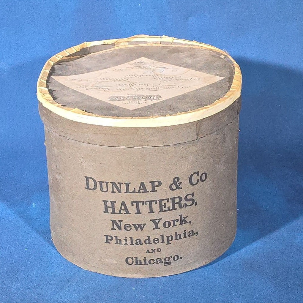 Antique Beaver Skin Top Hat, Retailed by Jacob Reed's Sons, Philadelphia, Pennsylvania, in Dunlap & Co. Hatters Hat Box