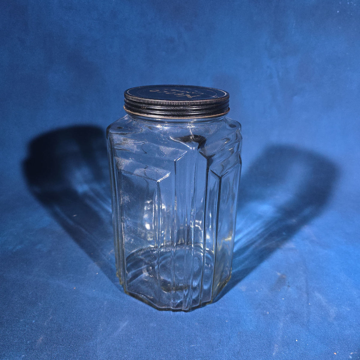 Vintage Necco Candies Glass Counter Jar with Metal Lid