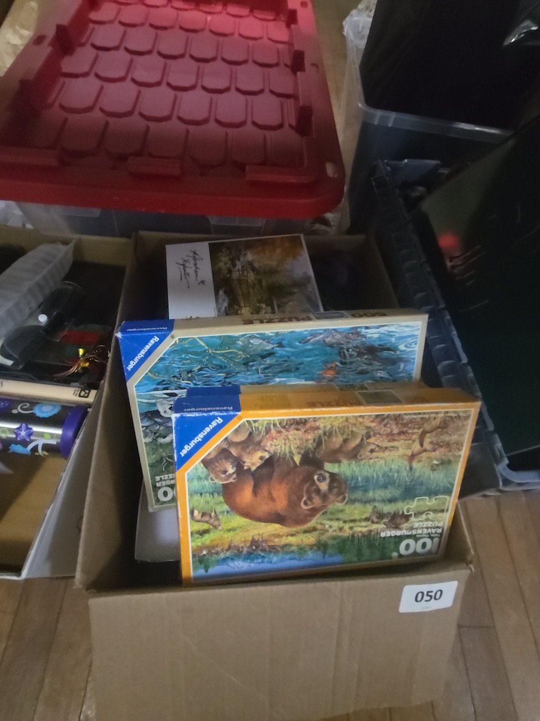 box lot of games and puzzles