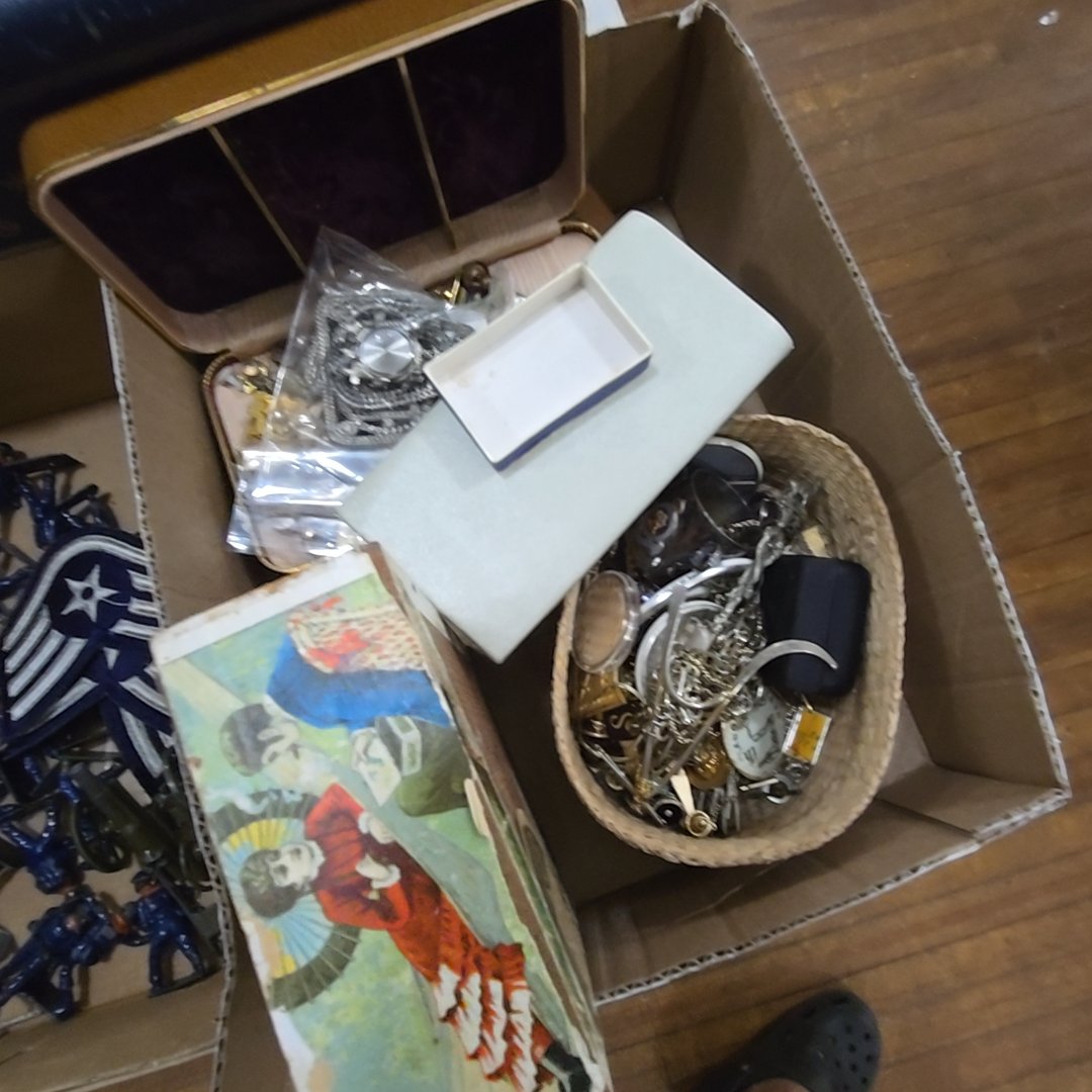 box lot of miscellaneous men's jewelry and more