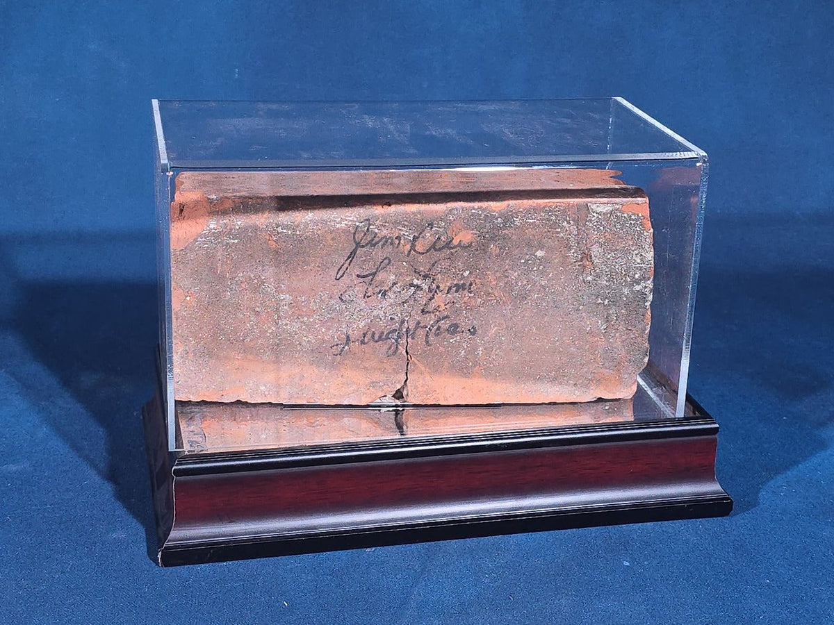 Vintage Fenway Park Brick Signed by Jim Rice, Fred Lynn, and Dwight Evans with PSA/DNA Letter of Authenticity, in Display Case
