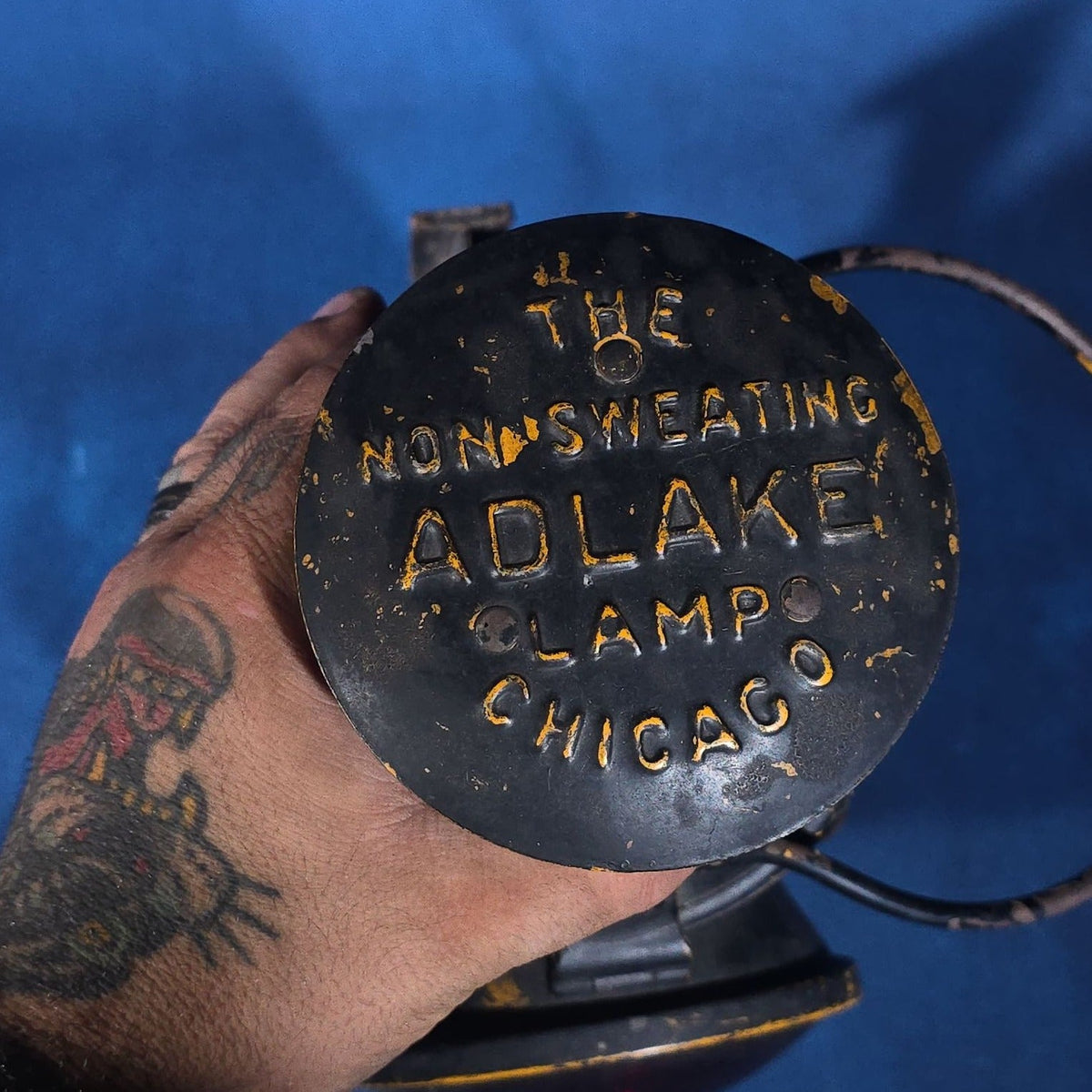 Antique Pennsylvania Railroad Non-Sweating Adlake Railroad Lamp with Red Lens, Manufactured by Adlake, Chicago, Illinois