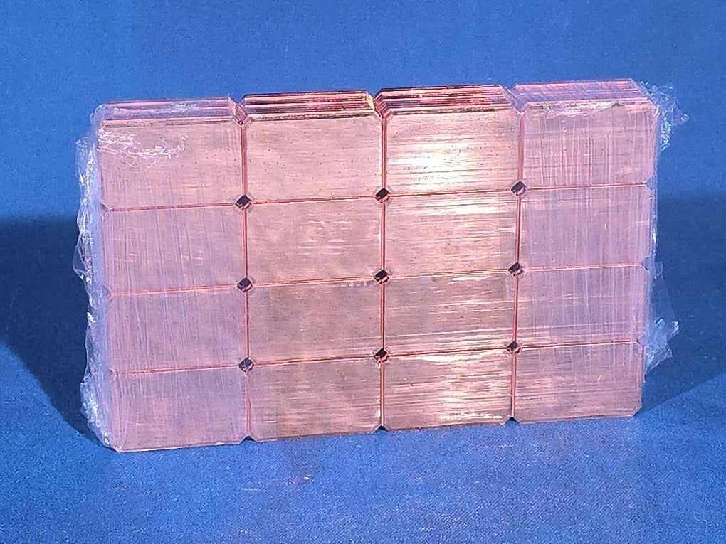 Grouping of 10 Sheets of "Copper Crackers" 1 Oz. .999 Fine Copper Bars, Manufactured by Osborne Mint, 160 Oz. Total