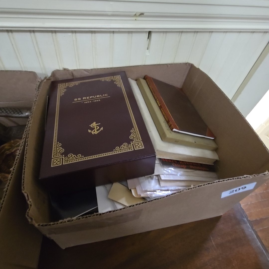 box lot of books and ephemera
