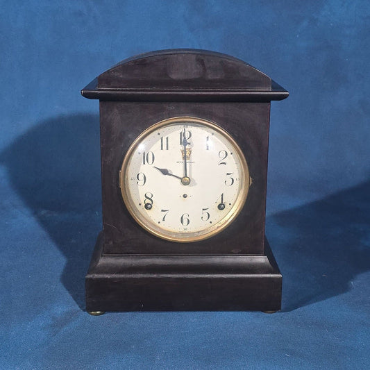 Antique Seth Thomas Mantel Clock with Pennsylvania Railroad Insignia, Includes Key and Pendulum, Made in U.S.A.