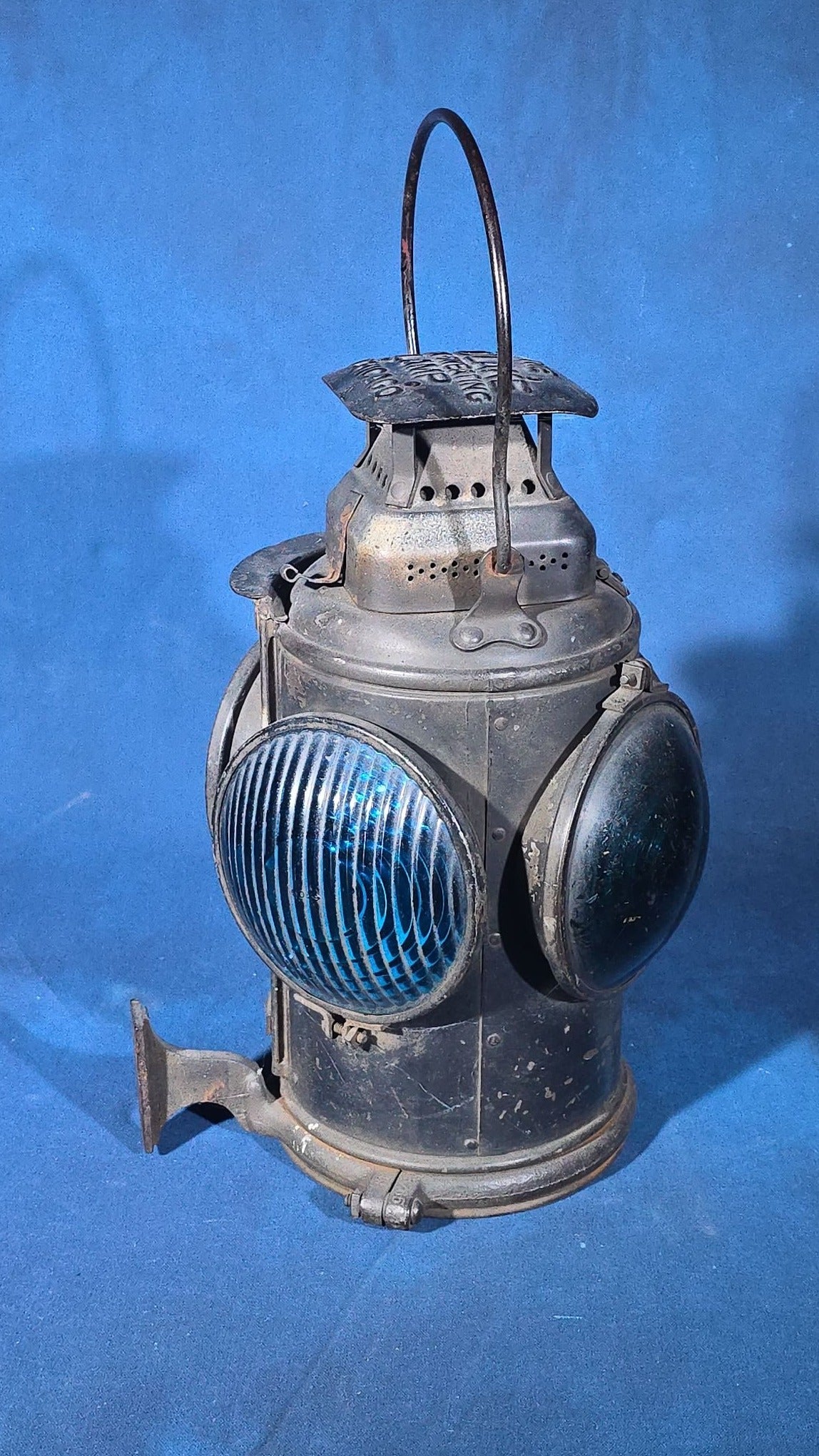 Antique Adlake Non-Sweating Four-Lens Railroad Marker Lamp with Central Vermont Railway Provenance Letter from Engineer Harry E. Frost, Palmer, Massachusetts to Brattleboro, Vermont Route, 1926-1969