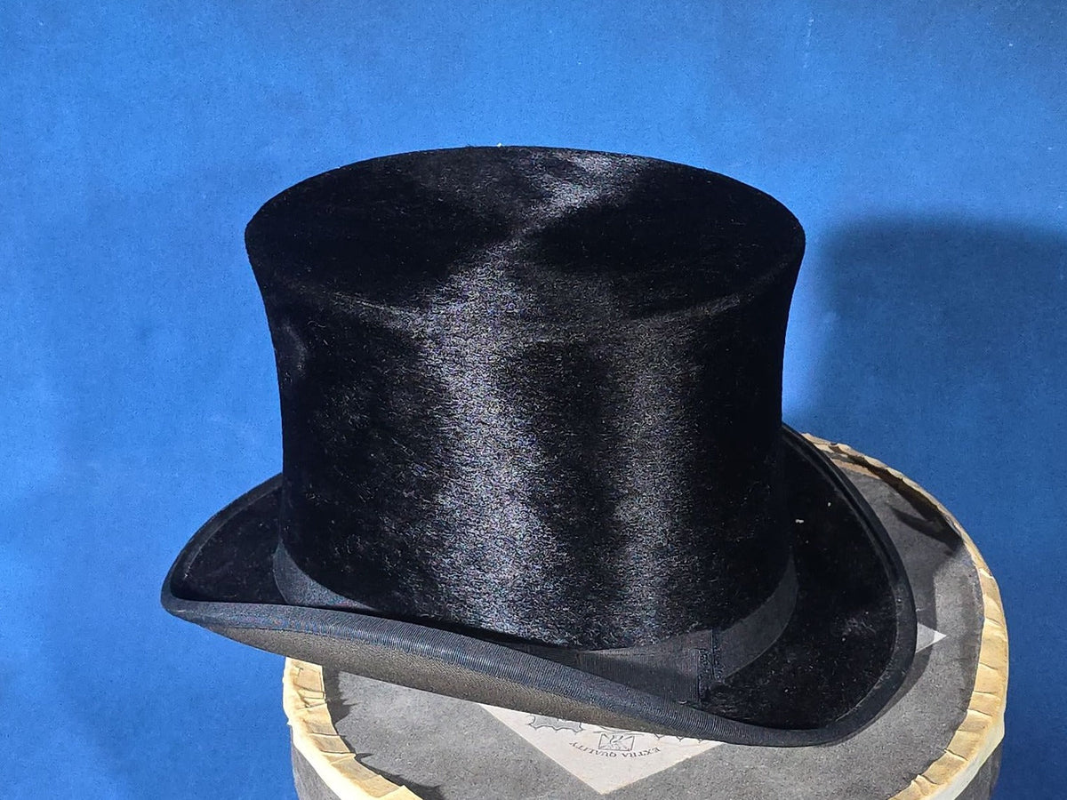 Antique Beaver Skin Top Hat, Retailed by Jacob Reed's Sons, Philadelphia, Pennsylvania, in Dunlap & Co. Hatters Hat Box