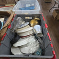 Lot 216 - Box Lot with Glassware Plates and More