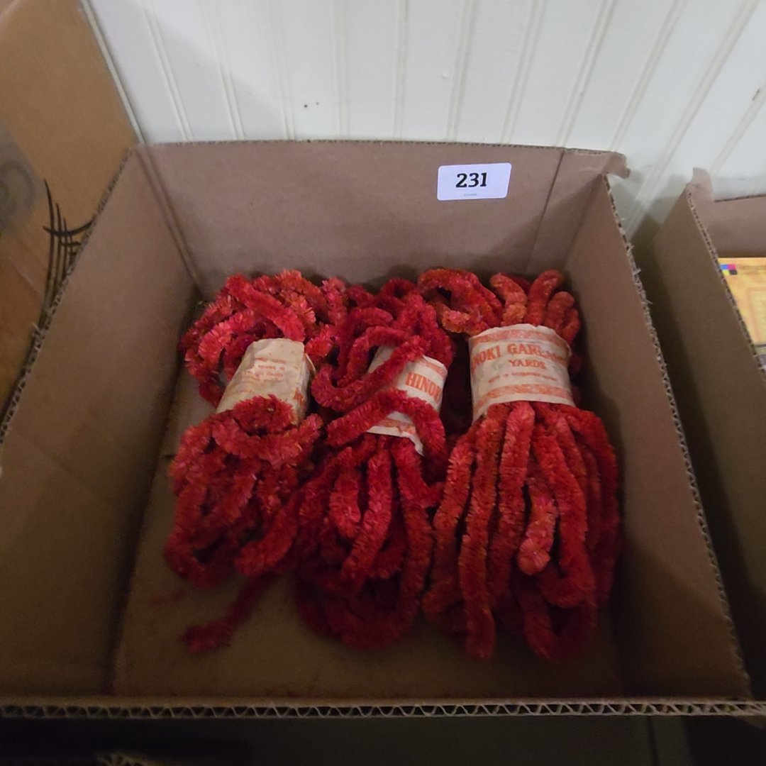 box lot of vintage Christmas garland made in Occupied Japan