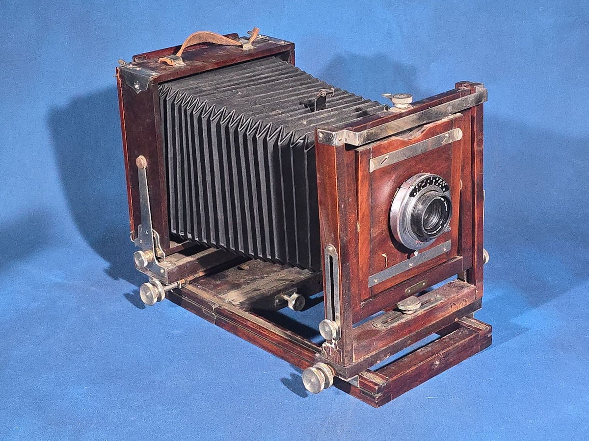 Antique Gundlach Korona Large Format Folding Field Camera with Alphax Shutter and Turner-Reich Anastigmat Lens