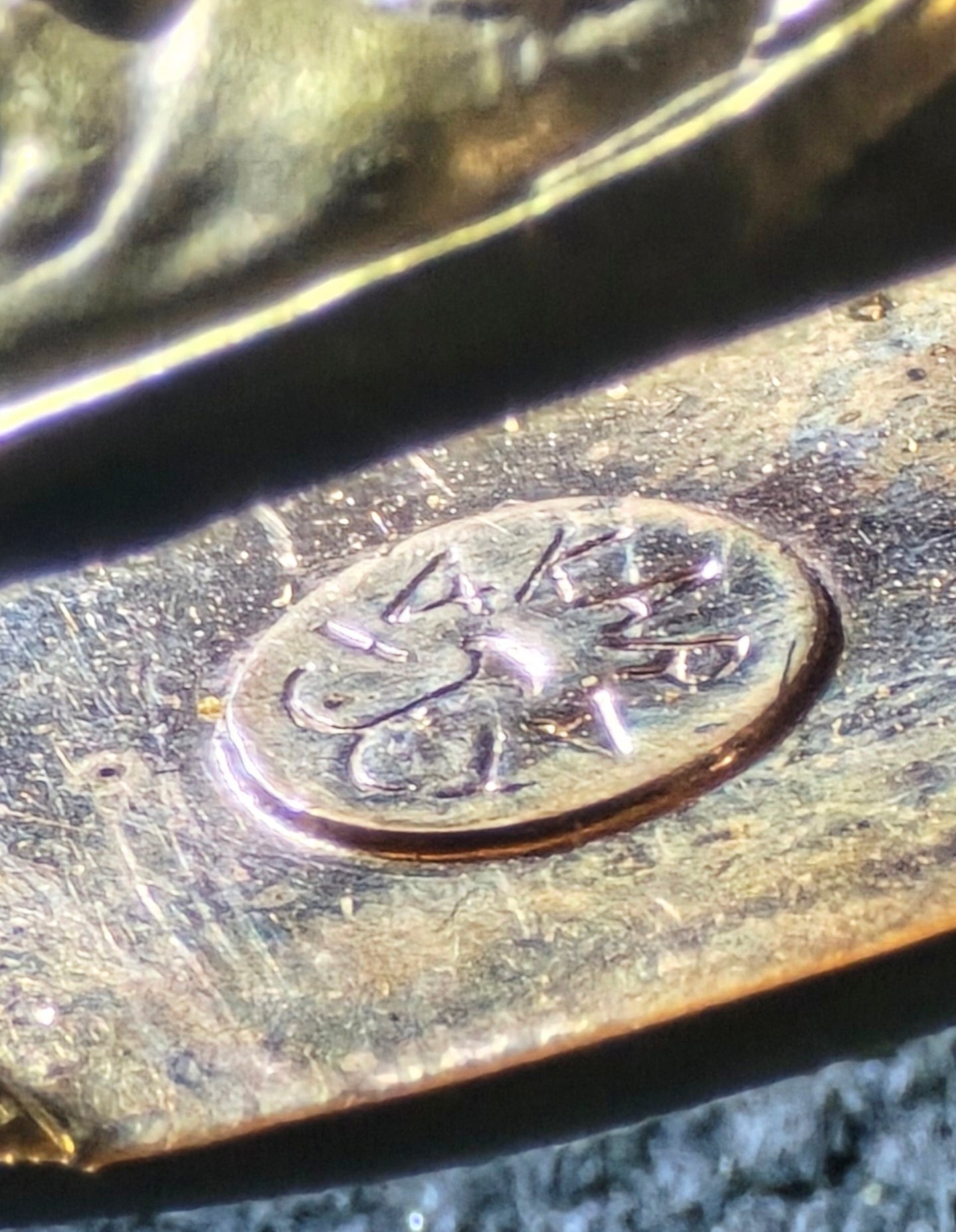 Antique Art Nouveau 14K Yellow Gold Lorgnette Folding Glasses with Three Diamonds and Grotesque Devil Face on Handle