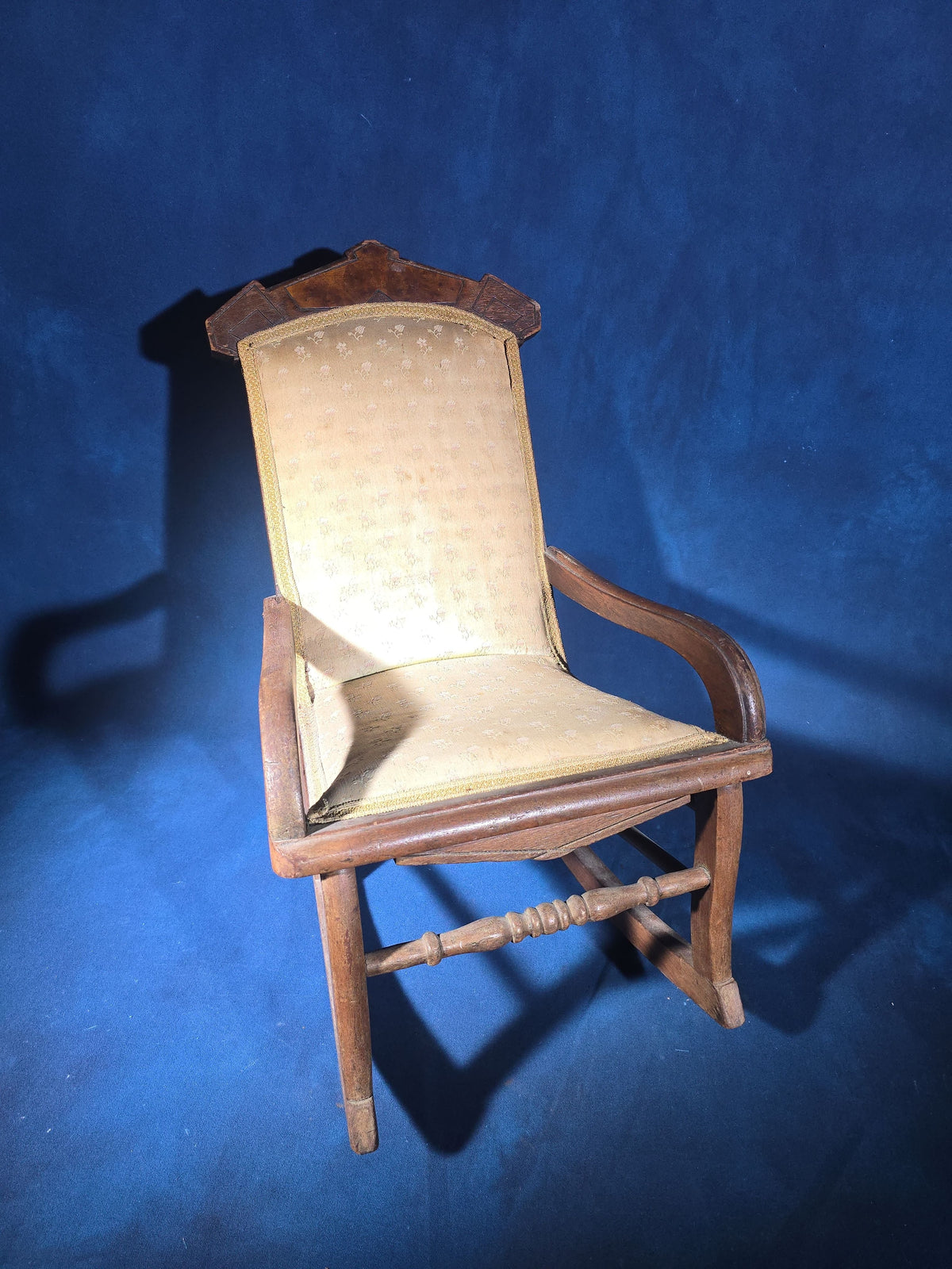 Antique Eastlake Upholstered Child's Rocking Chair