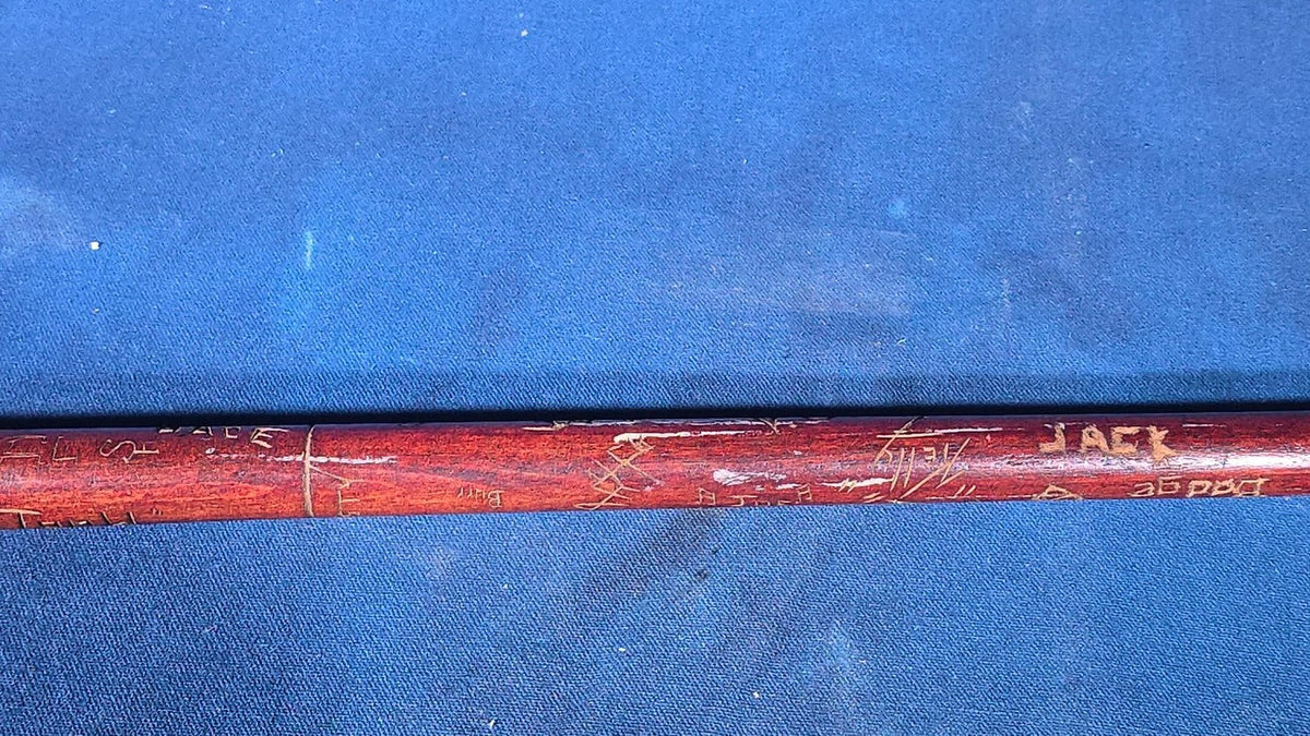 Antique Hand-Carved Fraternal Walking Stick with Carved Figural Native American Bust Handle, Named to R. Frothingham