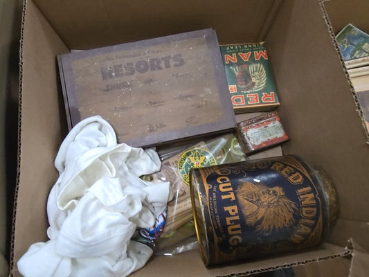 Box lot with advertising scouting and signed America shirt